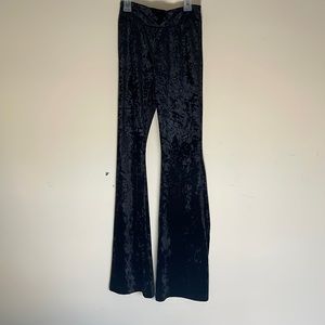 Black Velvet Flared pants